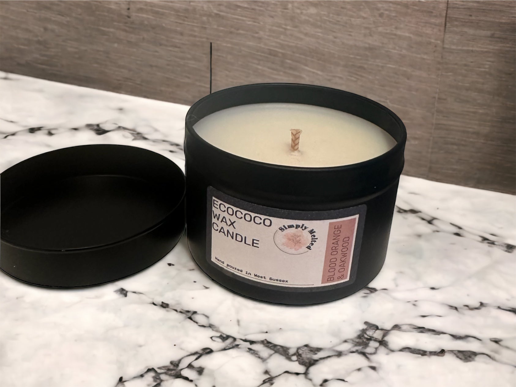 Blood Orange & Oakwood Tin Candle - Simply Melted