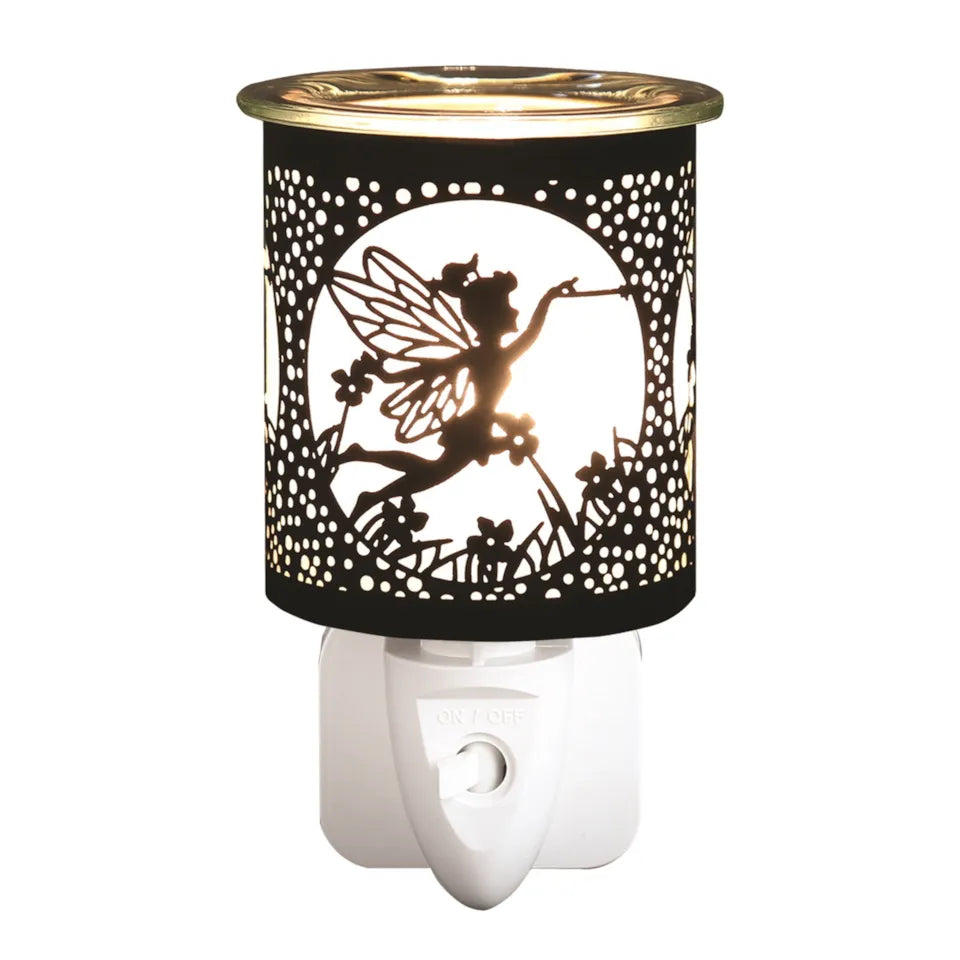 Wax Melter Plug In - Black & Gold Silhouette Fly Fairy 13cm