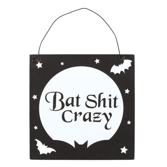 10cm Bat Shit Crazy Hanging Sign - Simply Melted10cm Bat Shit Crazy Hanging Sign