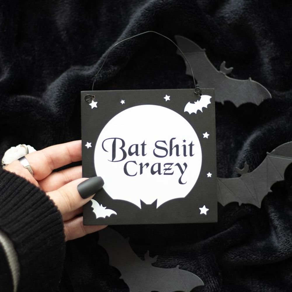 10cm Bat Shit Crazy Hanging Sign - Simply Melted10cm Bat Shit Crazy Hanging Sign