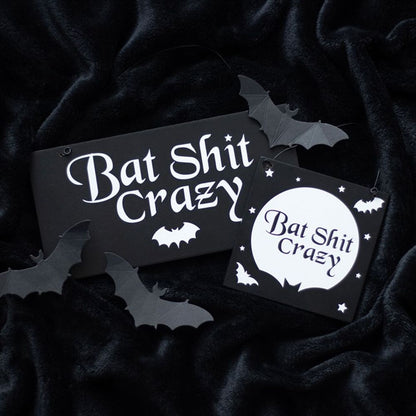 10cm Bat Shit Crazy Hanging Sign - Simply Melted10cm Bat Shit Crazy Hanging Sign