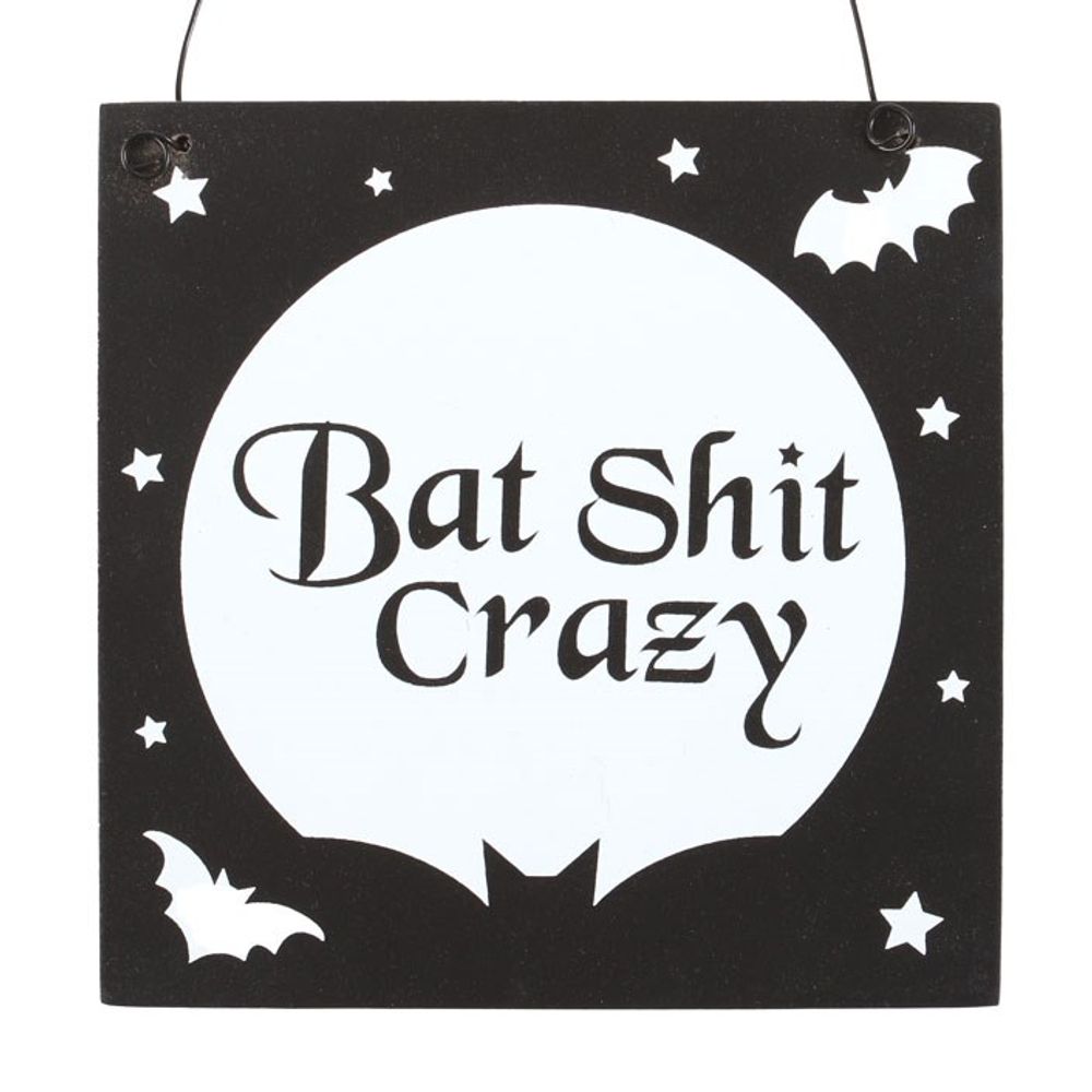 10cm Bat Shit Crazy Hanging Sign - Simply Melted10cm Bat Shit Crazy Hanging Sign