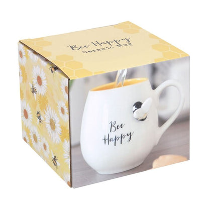 3D Bee Happy Rounded Mug - Simply Melted3D Bee Happy Rounded Mug