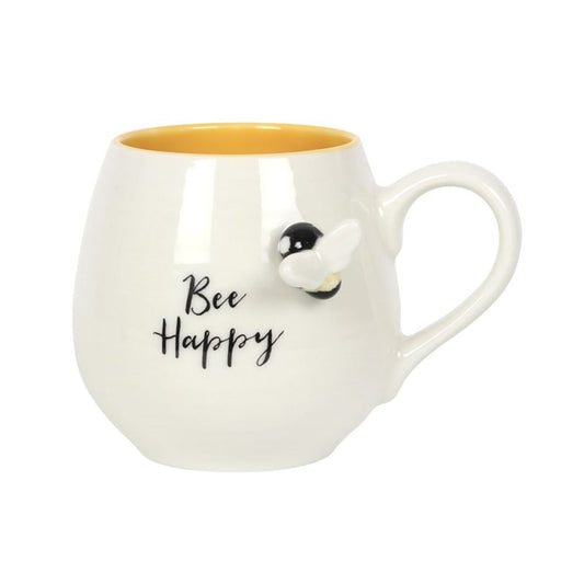 3D Bee Happy Rounded Mug - Simply Melted3D Bee Happy Rounded Mug