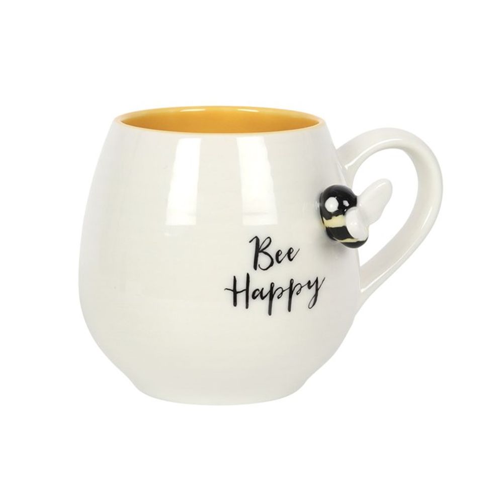 3D Bee Happy Rounded Mug - Simply Melted3D Bee Happy Rounded Mug