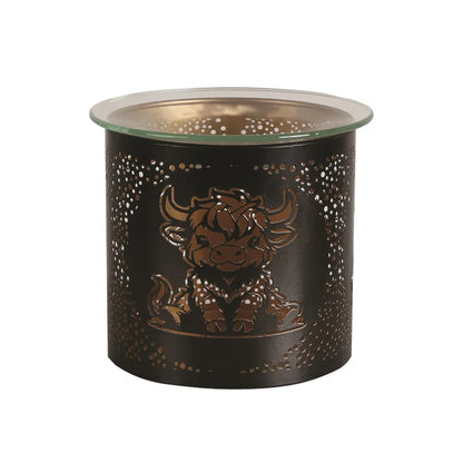 Tealight Wax Melter and Candle Holder - Black & Gold Silhouette Melter Highland Cow
