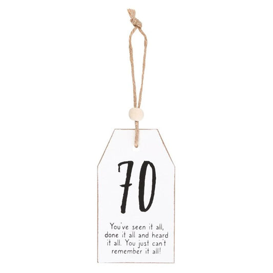 70 Milestone Birthday Hanging Sentiment Sign - Simply Melted70 Milestone Birthday Hanging Sentiment Sign