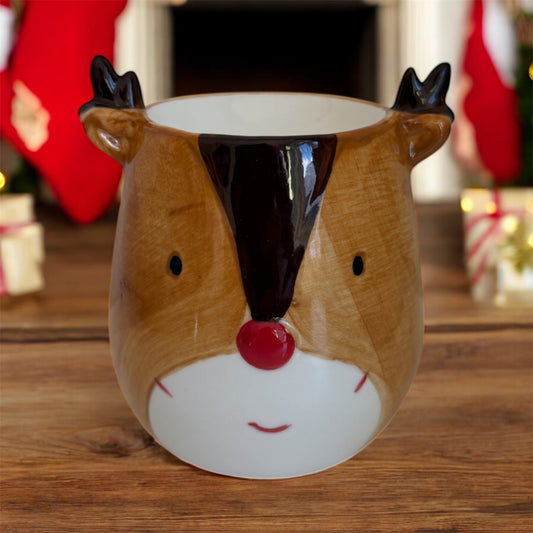 🦌 Reindeer Ceramic Wax Melter – 11cm