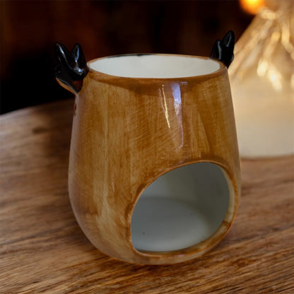 🦌 Reindeer Ceramic Wax Melter – 11cm