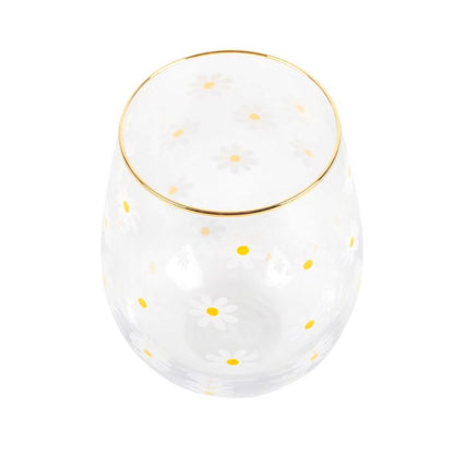 All Over Daisy Print Stemless Wine Glass - Simply MeltedAll Over Daisy Print Stemless Wine Glass