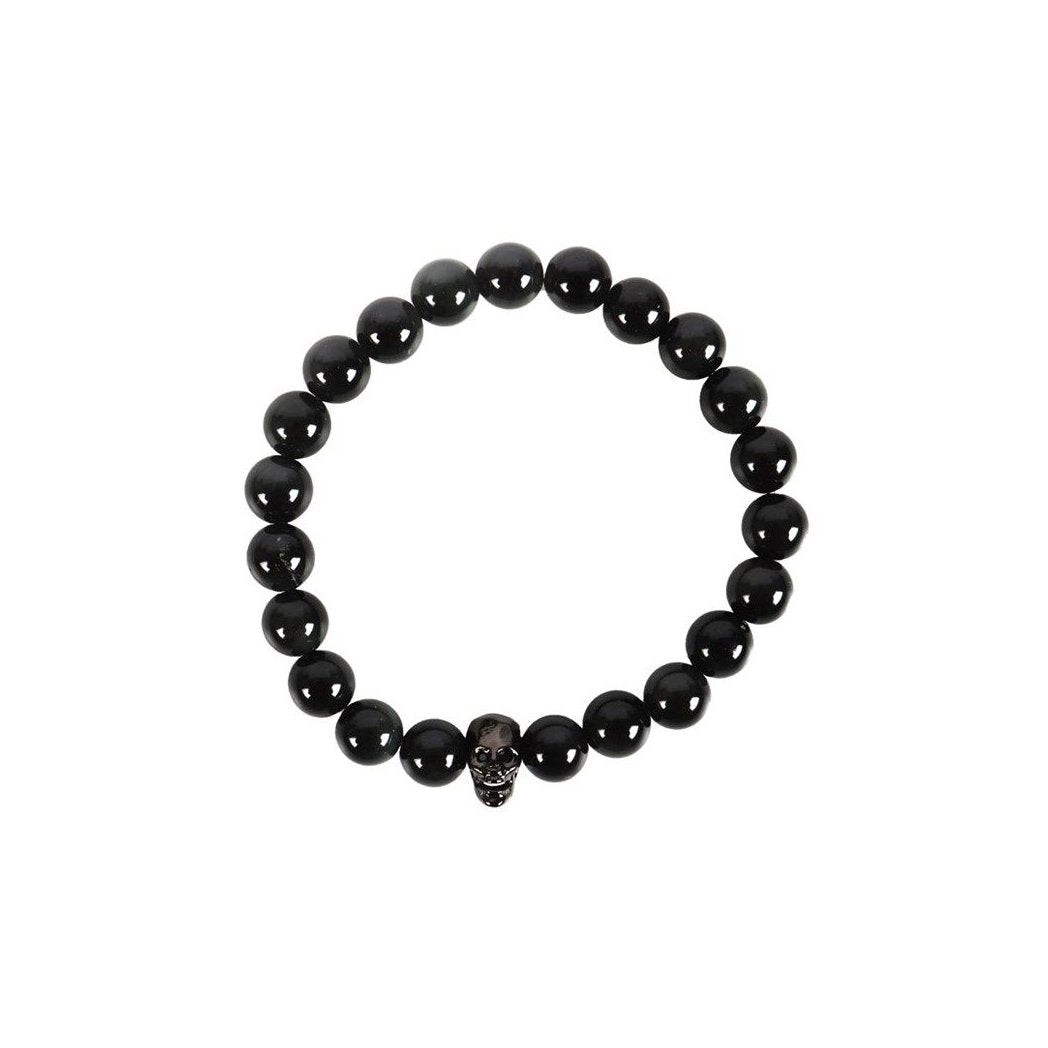 Black Obsidian Skull Bracelet - Simply MeltedBlack Obsidian Skull Bracelet