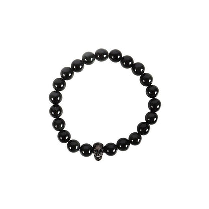 Black Obsidian Skull Bracelet - Simply MeltedBlack Obsidian Skull Bracelet