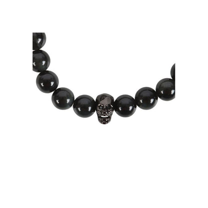 Black Obsidian Skull Bracelet - Simply MeltedBlack Obsidian Skull Bracelet