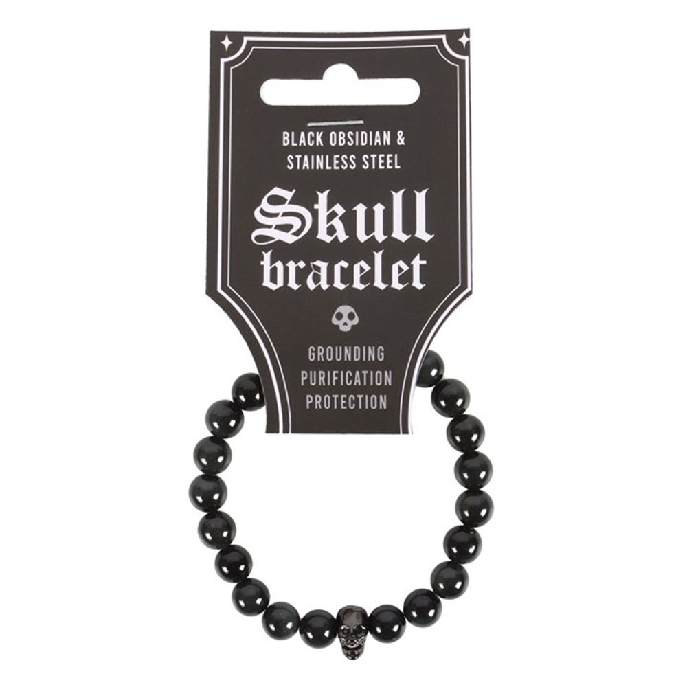 Black Obsidian Skull Bracelet - Simply MeltedBlack Obsidian Skull Bracelet