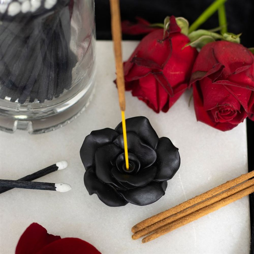 Black Rose Resin Incense Stick Holder - Simply MeltedBlack Rose Resin Incense Stick Holder