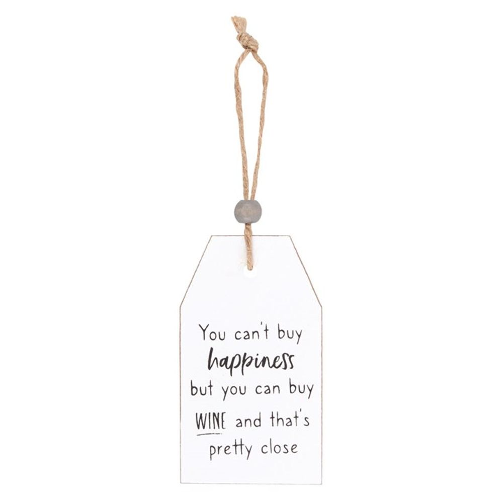 Can't Buy Happiness Wine Hanging Sentiment Sign - Simply MeltedCan't Buy Happiness Wine Hanging Sentiment Sign