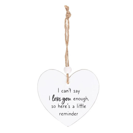 Can't Say I Love You Enough Hanging Heart Sentiment Sign - Simply MeltedCan't Say I Love You Enough Hanging Heart Sentiment Sign