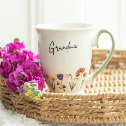 Grandma Wildflower Pedestal Mug - Simply MeltedGrandma Wildflower Pedestal Mug