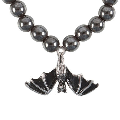 Hanging Bat Hematite Charm Bracelet - Simply MeltedHanging Bat Hematite Charm Bracelet