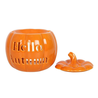 Hello Autumn Pumpkin Oil Burner - Simply MeltedHello Autumn Pumpkin Oil Burner