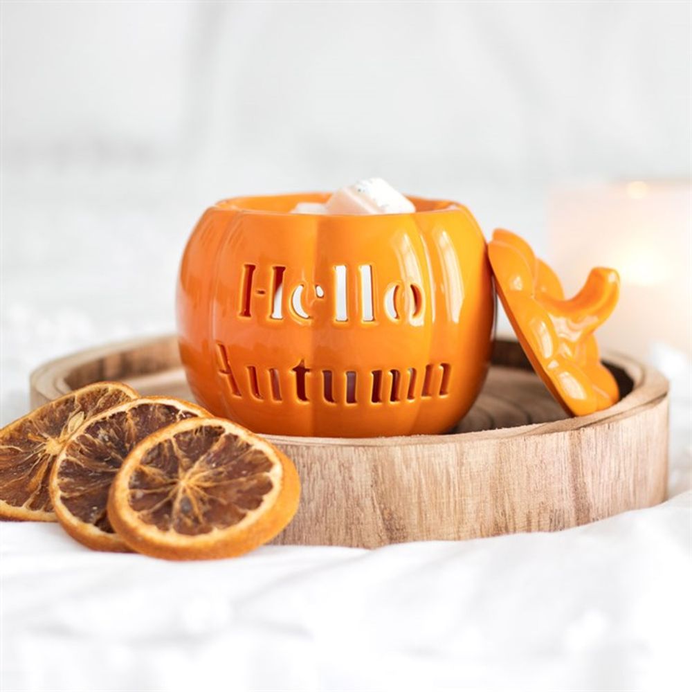 Hello Autumn Pumpkin Oil Burner - Simply MeltedHello Autumn Pumpkin Oil Burner