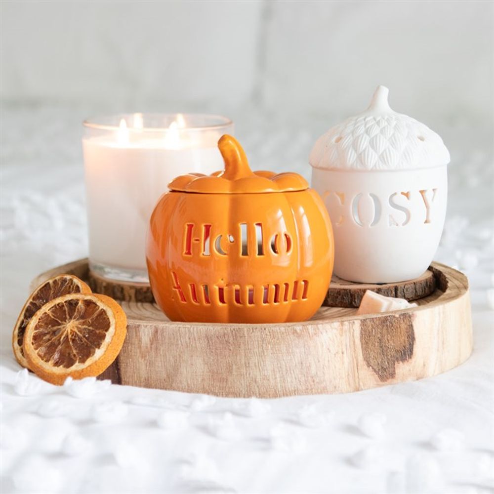 Hello Autumn Pumpkin Oil Burner - Simply MeltedHello Autumn Pumpkin Oil Burner