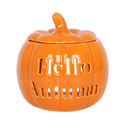 Hello Autumn Pumpkin Oil Burner - Simply MeltedHello Autumn Pumpkin Oil Burner