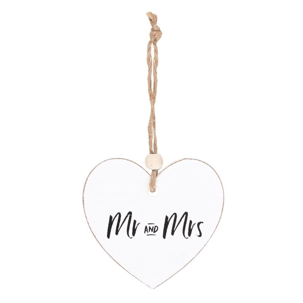 Mr and Mrs Hanging Heart Sentiment Sign - Simply MeltedMr and Mrs Hanging Heart Sentiment Sign