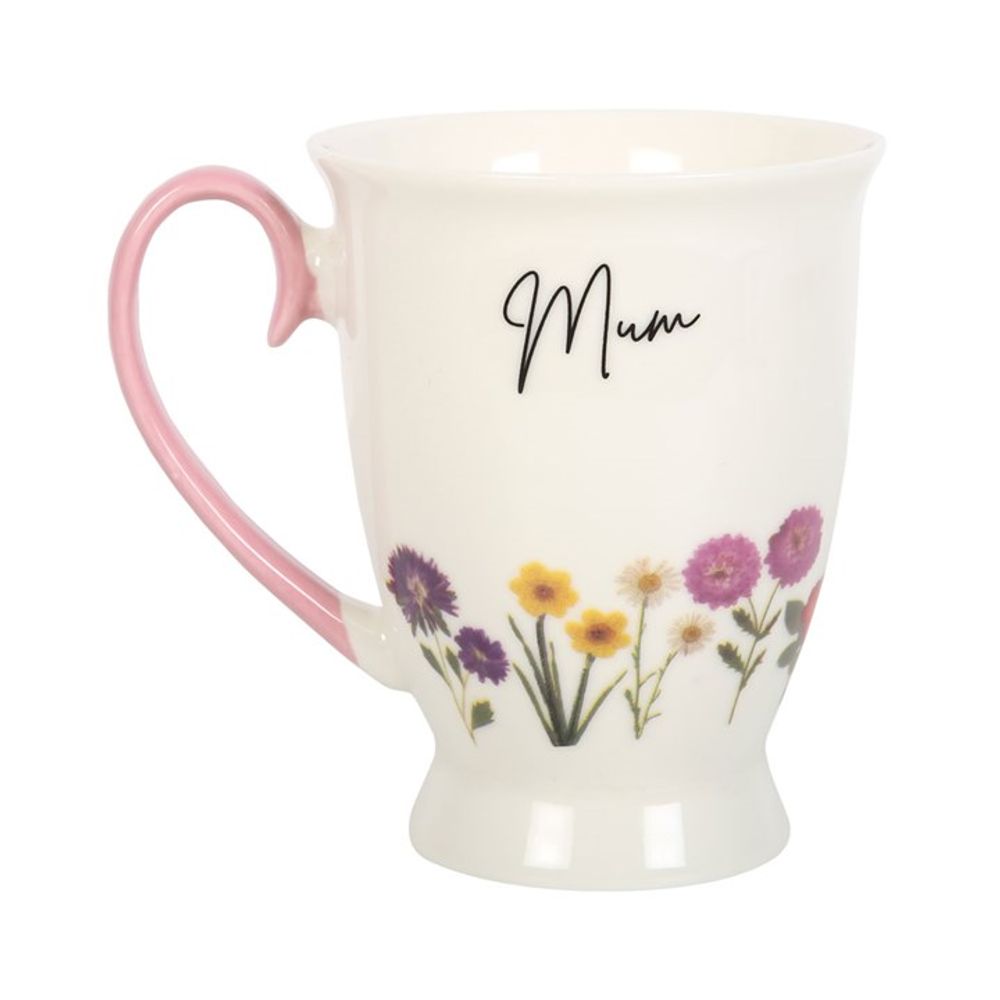 Mum Wildflower Pedestal Mug - Simply MeltedMum Wildflower Pedestal Mug