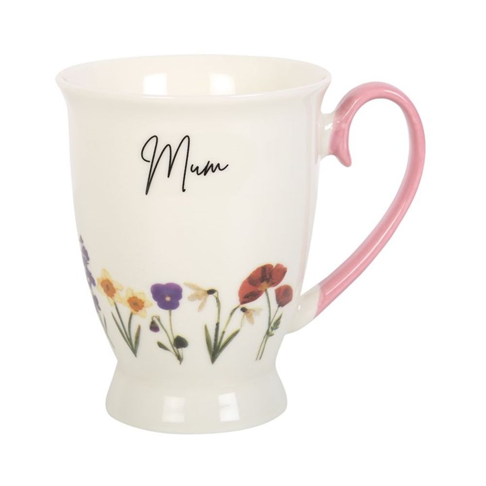 Mum Wildflower Pedestal Mug - Simply MeltedMum Wildflower Pedestal Mug