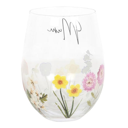 Mum Wildflower Stemless Glass - Simply MeltedMum Wildflower Stemless Glass