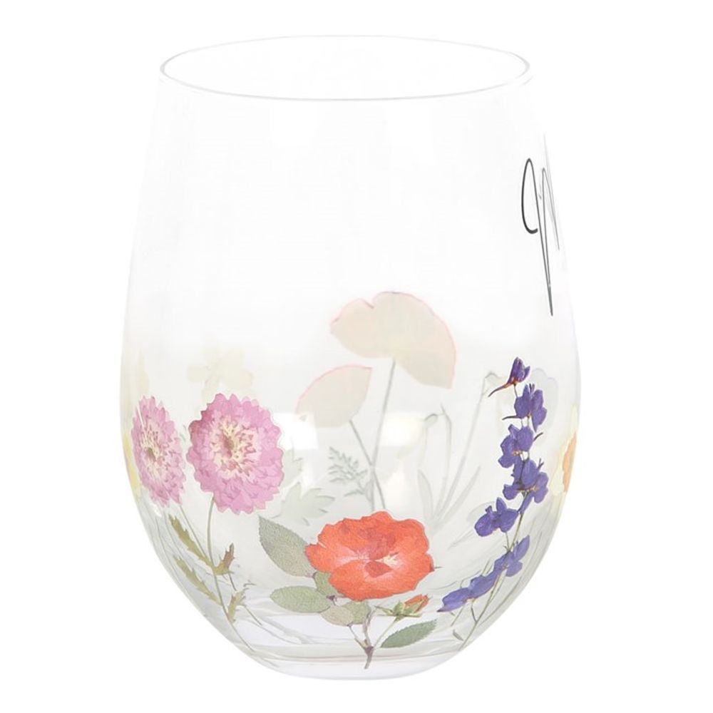 Mum Wildflower Stemless Glass - Simply MeltedMum Wildflower Stemless Glass