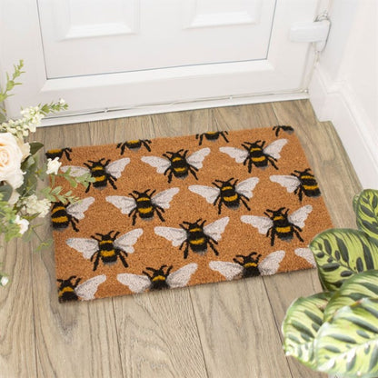 Natural Bee Print Doormat - Simply MeltedNatural Bee Print Doormat