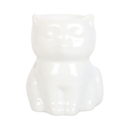 Shiny White Cat Oil Burner - Simply MeltedShiny White Cat Oil Burner