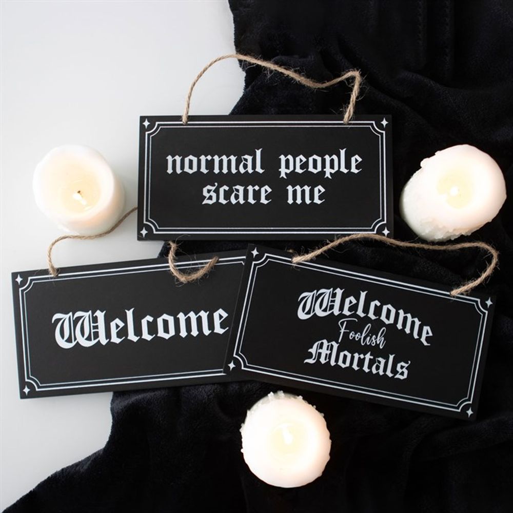 Welcome Foolish Mortals Hanging Sign - Simply MeltedWelcome Foolish Mortals Hanging Sign