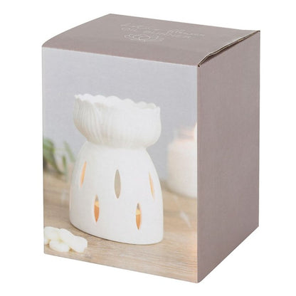 White Gloss Lotus Flower Oil Burner - Simply MeltedWhite Gloss Lotus Flower Oil Burner