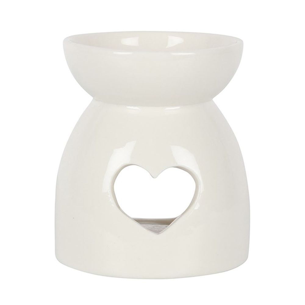 White Heart Cut Out Oil Burner - Simply MeltedWhite Heart Cut Out Oil Burner