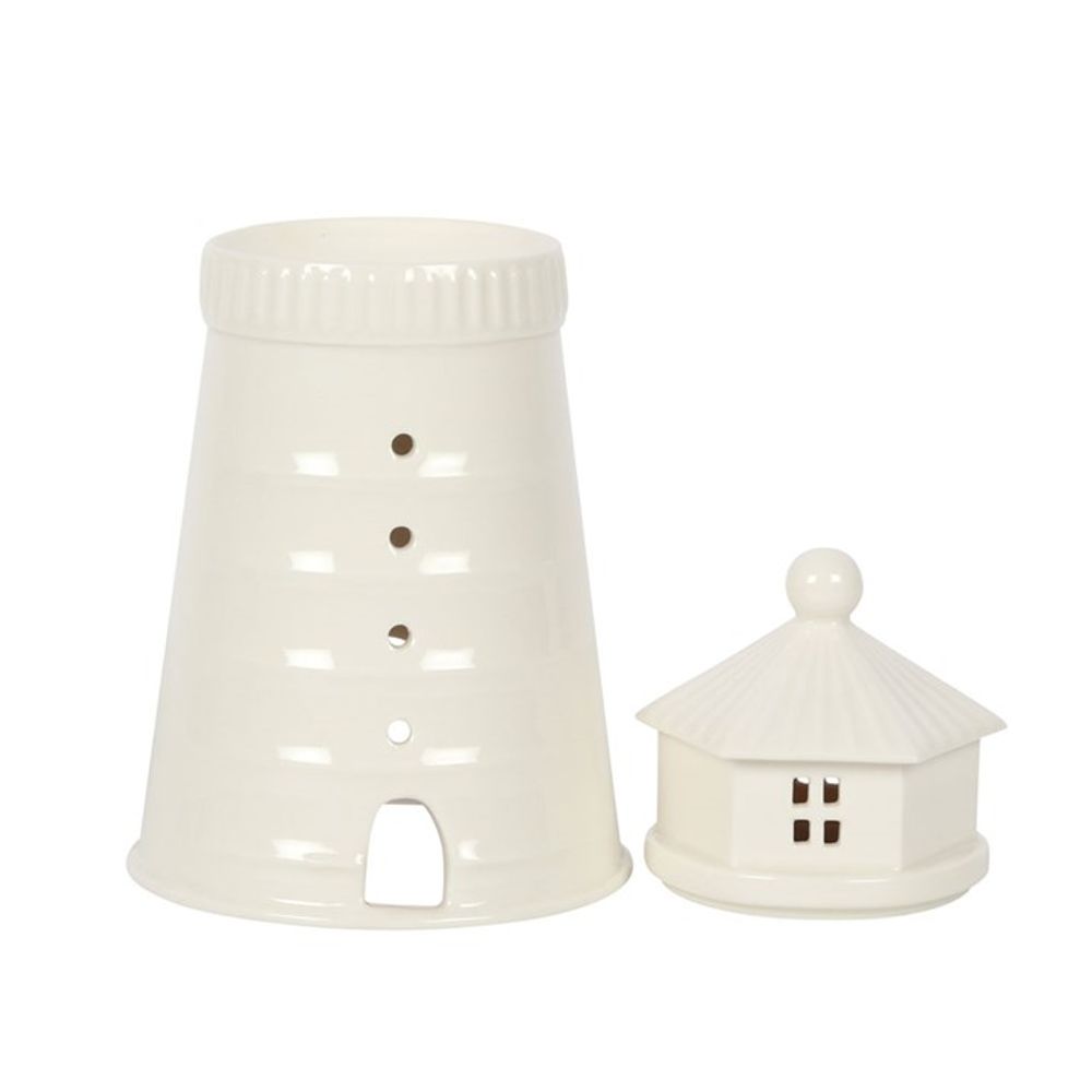 White Lighthouse Oil Burner - Simply MeltedWhite Lighthouse Oil Burner