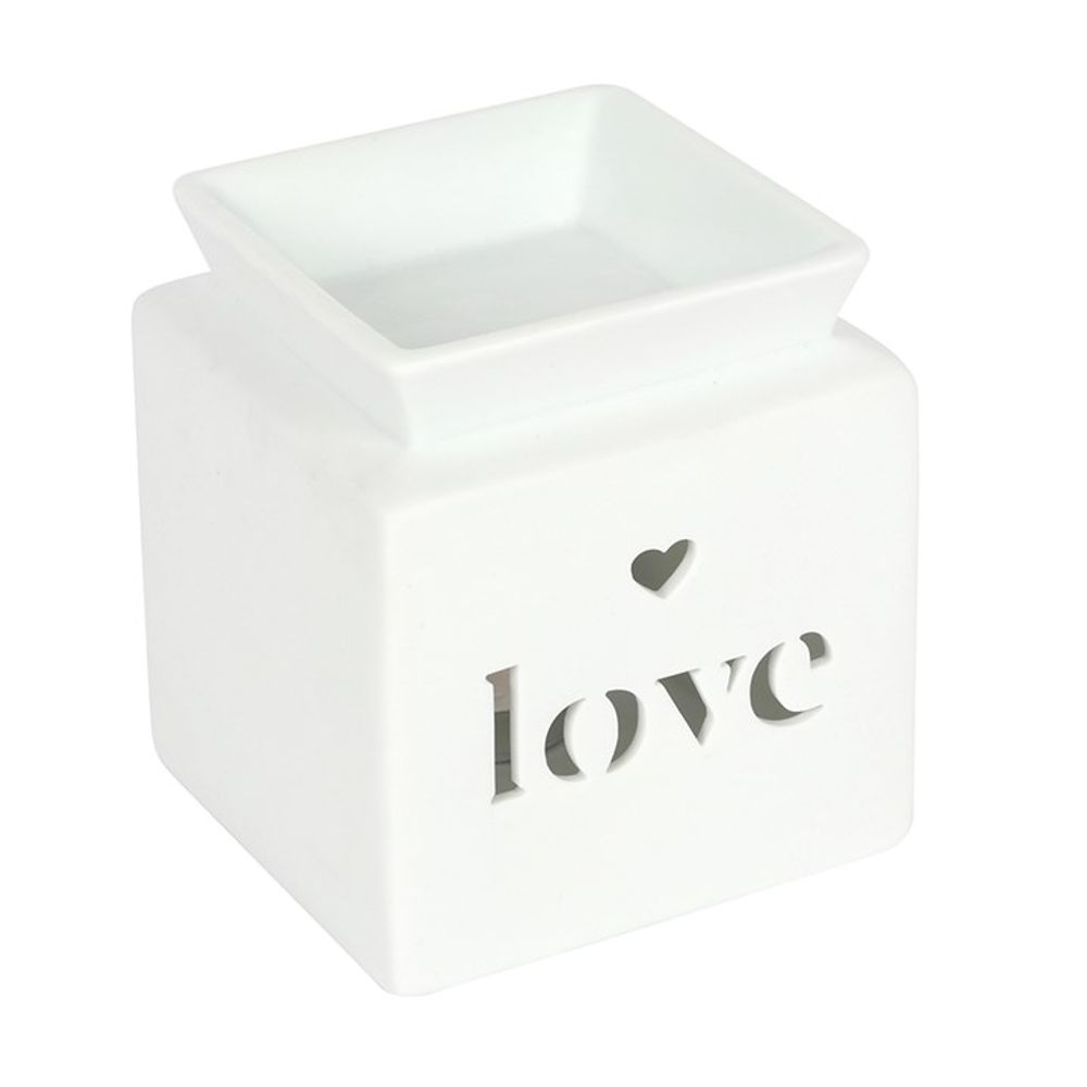 White Love Cut Out Oil Burner - Simply MeltedWhite Love Cut Out Oil Burner