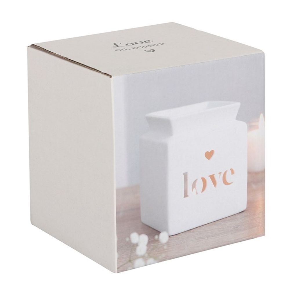 White Love Cut Out Oil Burner - Simply MeltedWhite Love Cut Out Oil Burner