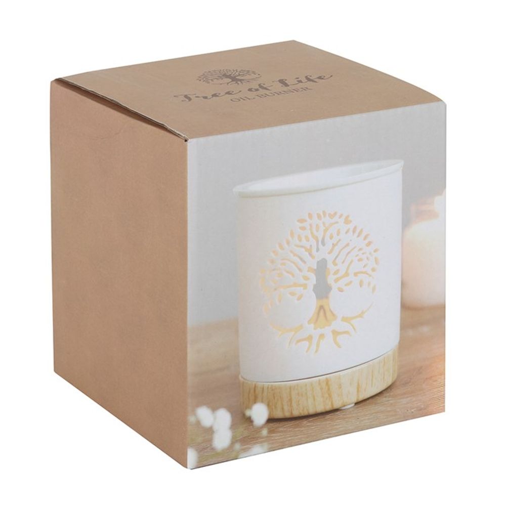 White Tree of Life Cut Out Oil Burner - Simply MeltedWhite Tree of Life Cut Out Oil Burner