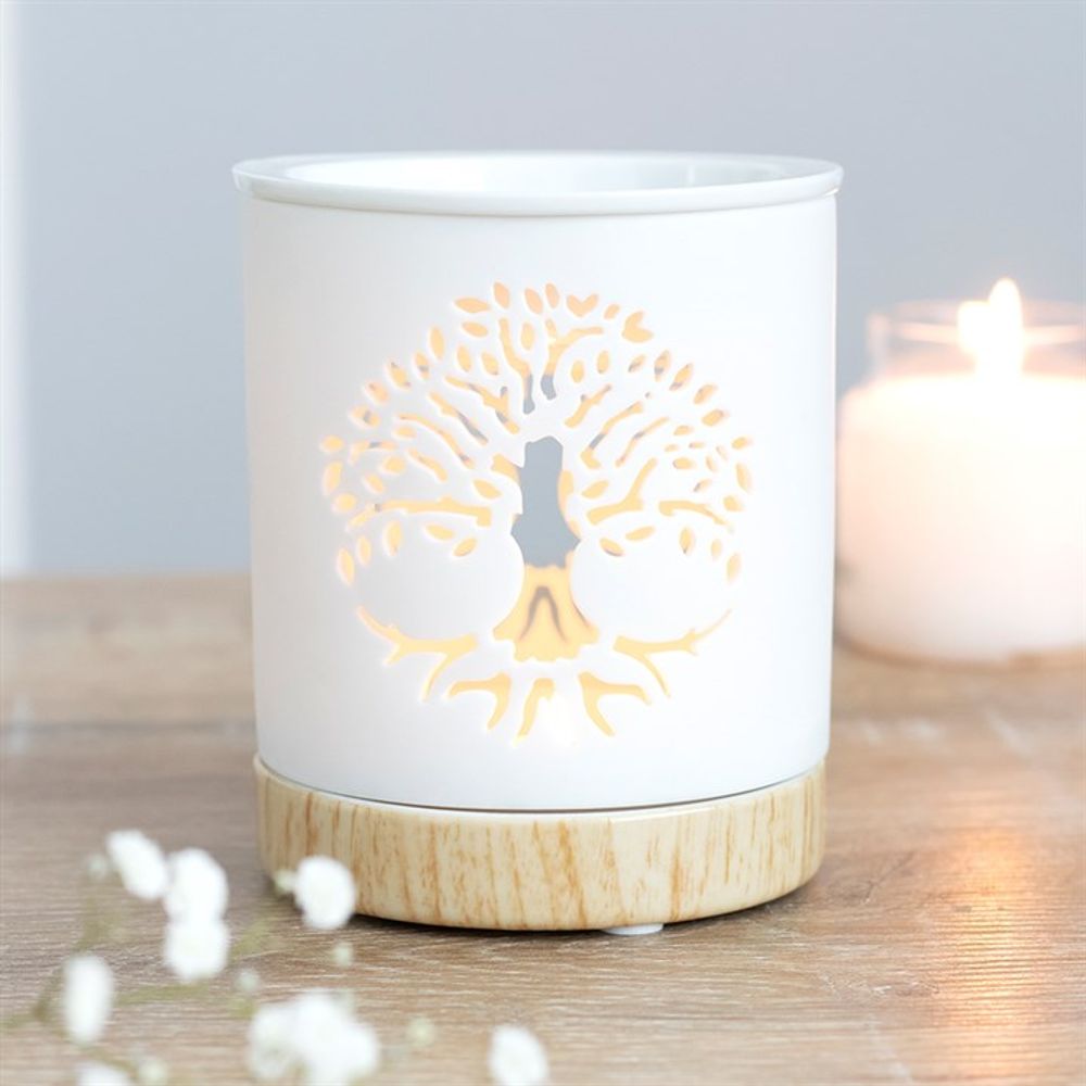 White Tree of Life Cut Out Oil Burner - Simply MeltedWhite Tree of Life Cut Out Oil Burner