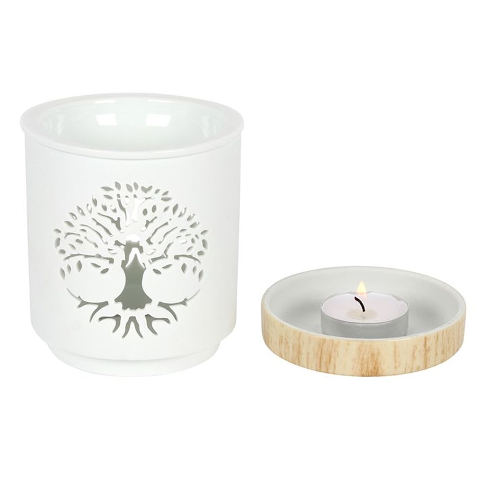 White Tree of Life Cut Out Oil Burner - Simply MeltedWhite Tree of Life Cut Out Oil Burner