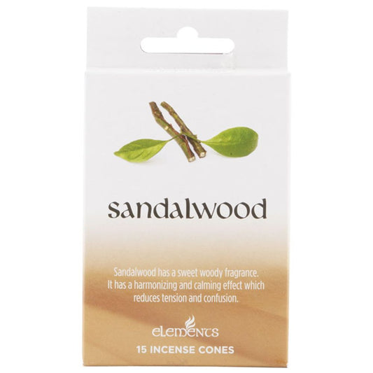 12 Packs of Elements Sandalwood Incense Cones - Simply Melted