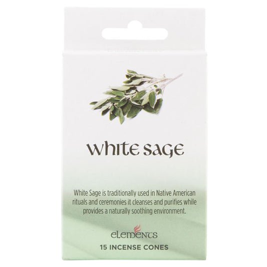 12 Packs of Elements White Sage Incense Cones - Simply Melted