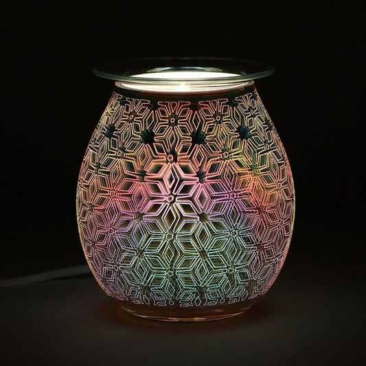 3D Geometric Flower Light Up Electric Oil Burner - Simply Melted