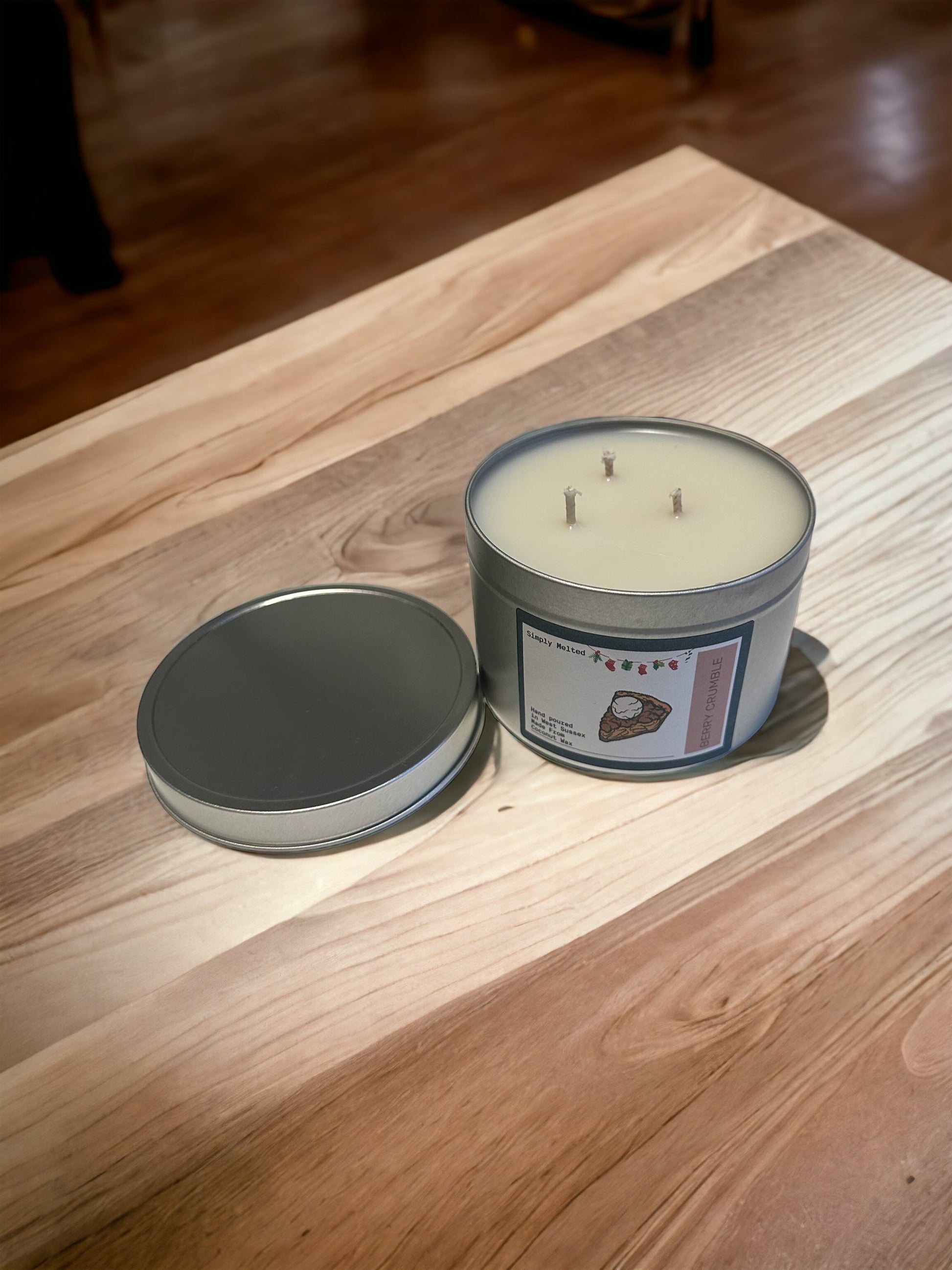 Berry Crumble Three Wick Tin Candle - Simply Melted