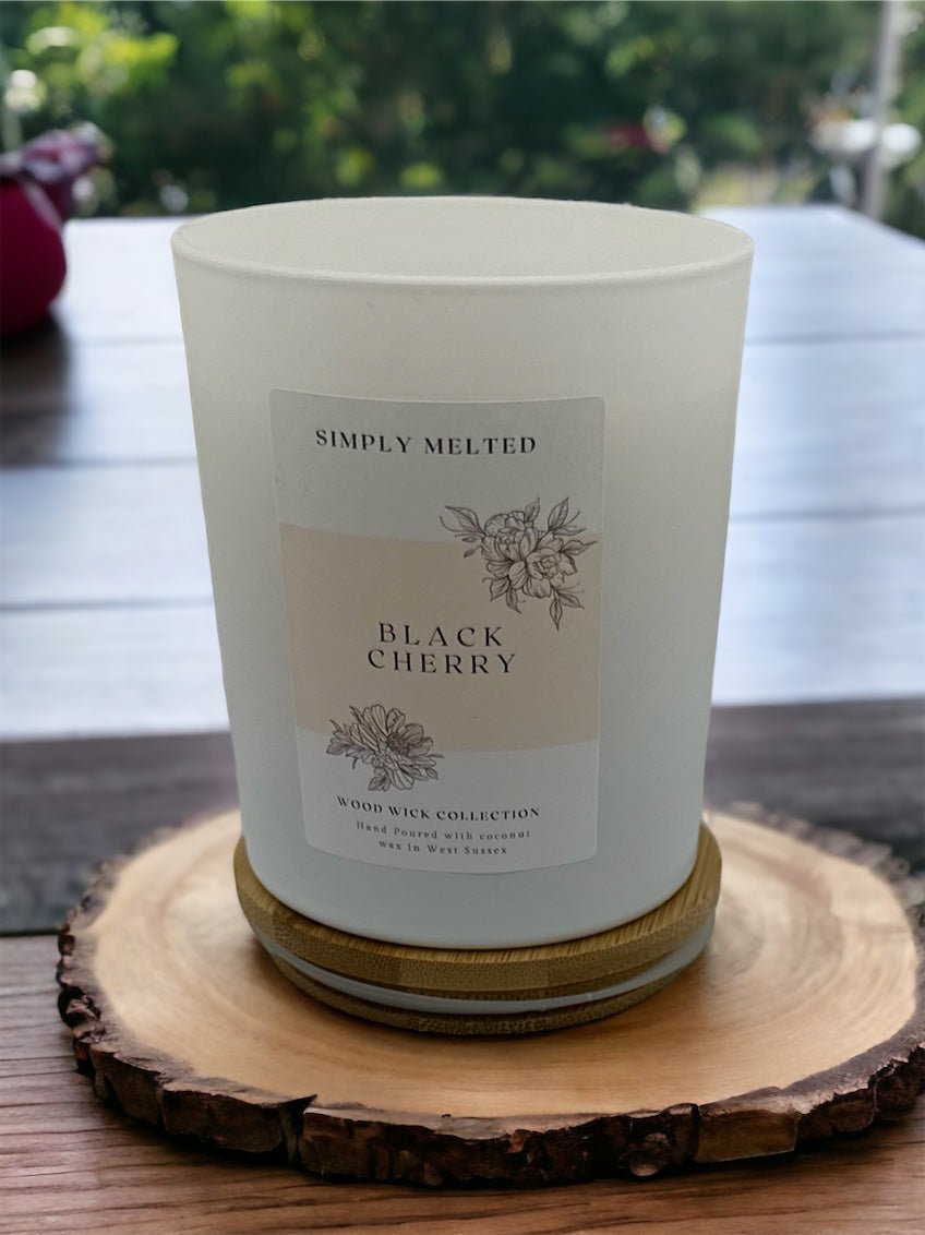 Black Cherry Wood Wick Candle - Simply Melted