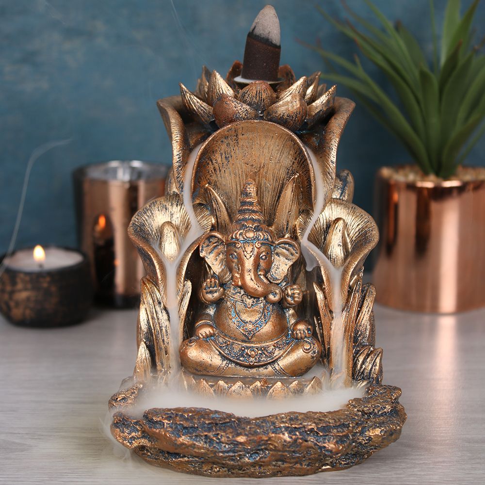 Bronze Ganesh Backflow Incense Burner - Simply Melted