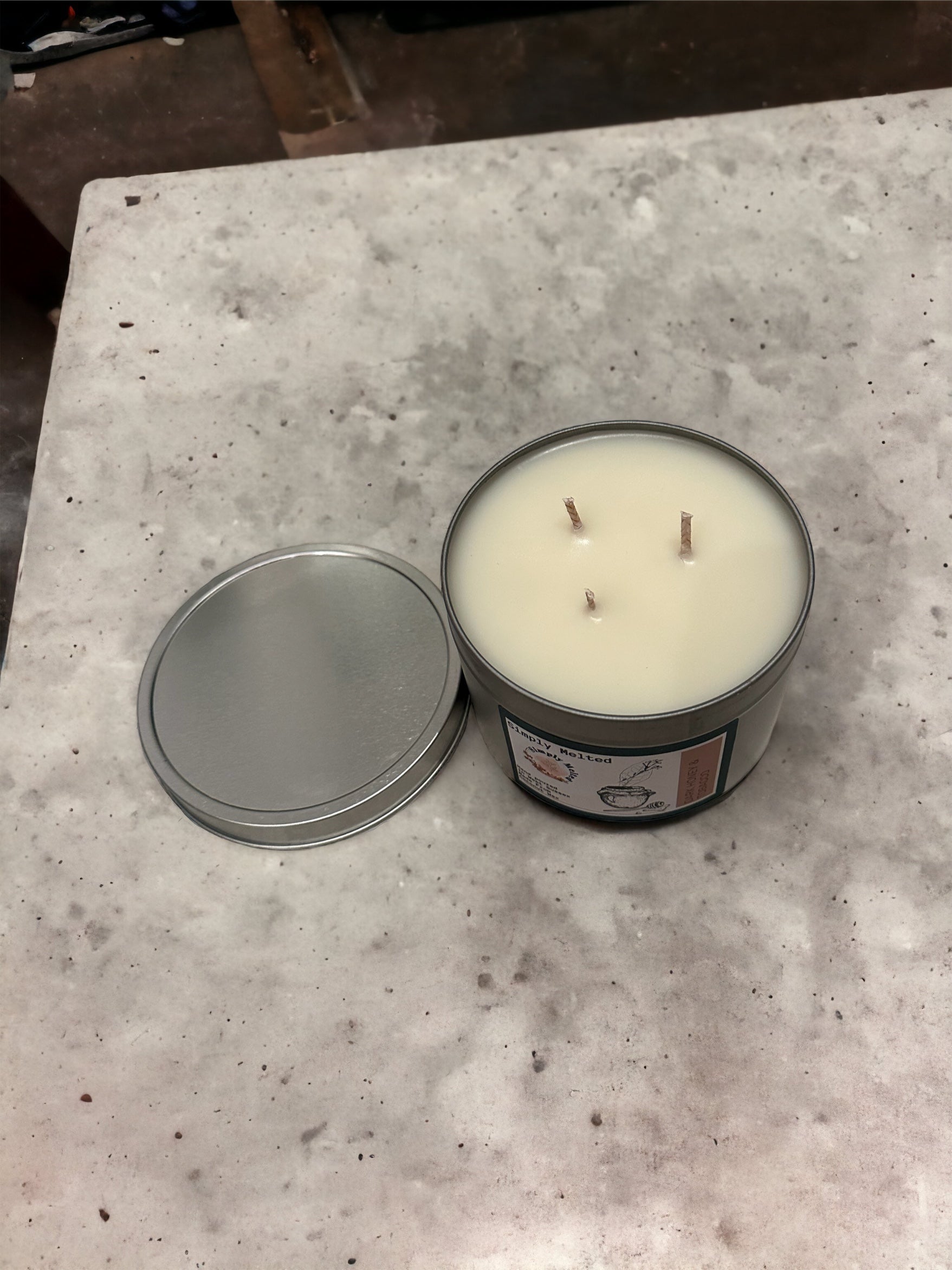 Dark Honey & Tobacco Three Wick Candle Tin - Simply Melted